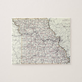 Puzzle Mapa del vintage de Missouri (1883)