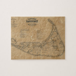 Puzzle Mapa del vintage de Nantucket (1869)