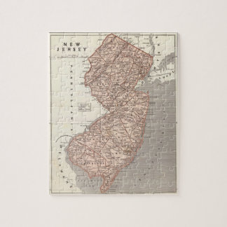 Puzzle Mapa del vintage de New Jersey (1845)