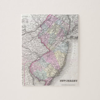 Puzzle Mapa del vintage de New Jersey (1855)