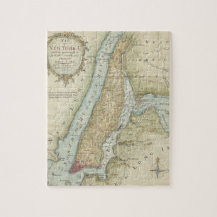 Puzzle Mapa del vintage de New York City (1869)
