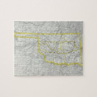 Puzzle Mapa del vintage de Oklahoma (1889)