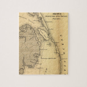Puzzle Mapa del vintage de Outer Banks (1862)