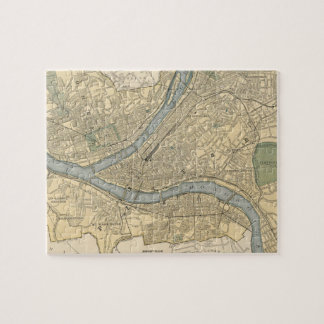 Puzzle Mapa del vintage de PA de Pittsburgh (1891)