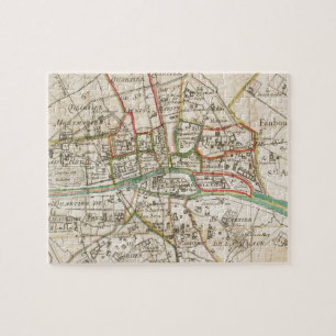 Puzzle Mapa del vintage de París (1678)