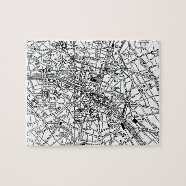 Puzzle Mapa del vintage de París (1911) (Horizontal)