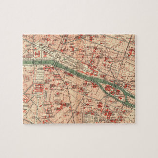 Puzzle Mapa del vintage de París Francia (1910)