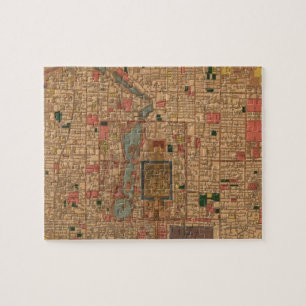 Puzzle Mapa del vintage de Pekín China (1914)