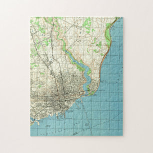 Puzzle Mapa del vintage de Pensacola la Florida (1944)