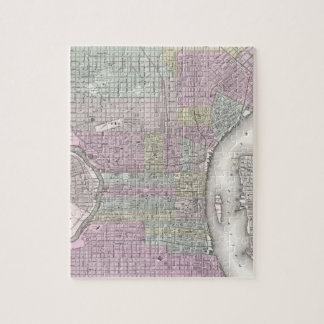 Puzzle Mapa del vintage de Philadelphia (1855)