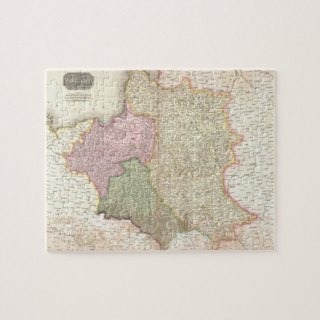 Puzzle Mapa del vintage de Polonia (1818) (Horizontal)