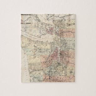 Puzzle Mapa del vintage de Puget Sound (1891)