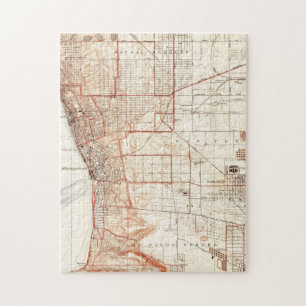 Puzzle Mapa del vintage de Redondo Beach y de Torrance CA