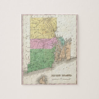 Puzzle Mapa del vintage de Rhode Island (1827)