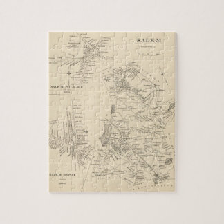 Puzzle Mapa del vintage de Salem Massachusetts (1892)