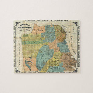 Puzzle Mapa del vintage de San Francisco (1890)