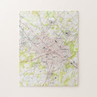 Mapa del vintage de Spartanburg Carolina del Sur