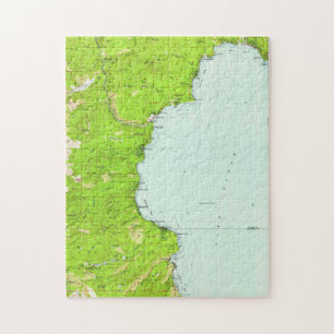 Puzzle Mapa del vintage de Tahoe California (1955)