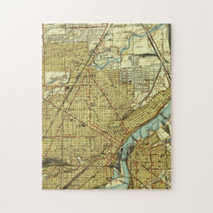 Puzzle Mapa del vintage de Toledo Ohio (1938)