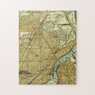 Puzzle Mapa del vintage de Toledo Ohio (1938)