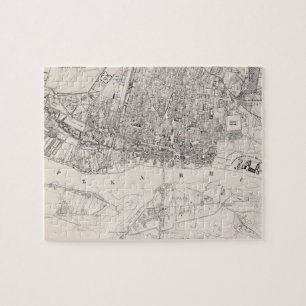 Puzzle Mapa del vintage de Varsovia Polonia (1836)