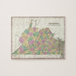 Puzzle Mapa del vintage de Virginia (1827)
