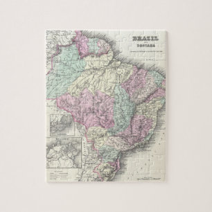 Puzzle Mapa del vintage del Brasil (1855)