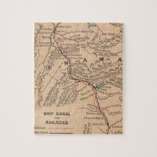 Puzzle Mapa del vintage del Canal de Panamá (1885)