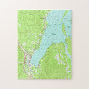 Puzzle Mapa del vintage del lago George Nueva York (1966)
