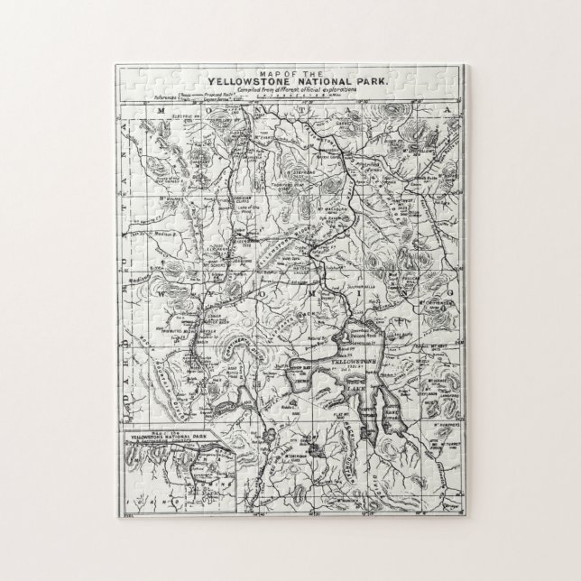 Puzzle Mapa del vintage del parque nacional de (Vertical)