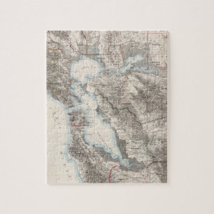 Puzzle Mapa del vintage del San Francisco Bay (1873)