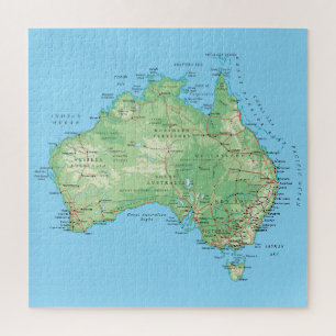Puzzle Mapa detallado de Australia