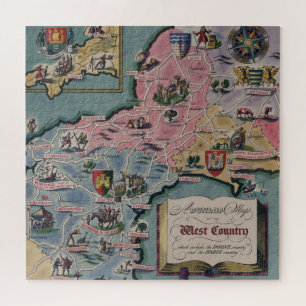 Puzzle Mapa Dunlop del País Oeste, Inglaterra