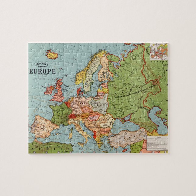 Puzzle Mapa estándar de la vieja Europa del siglo XX (Horizontal)