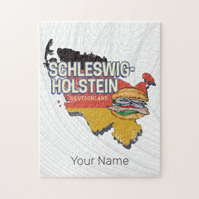 Puzzle Mapa federal de Alemania de Schleswig-Holstein (Vertical)