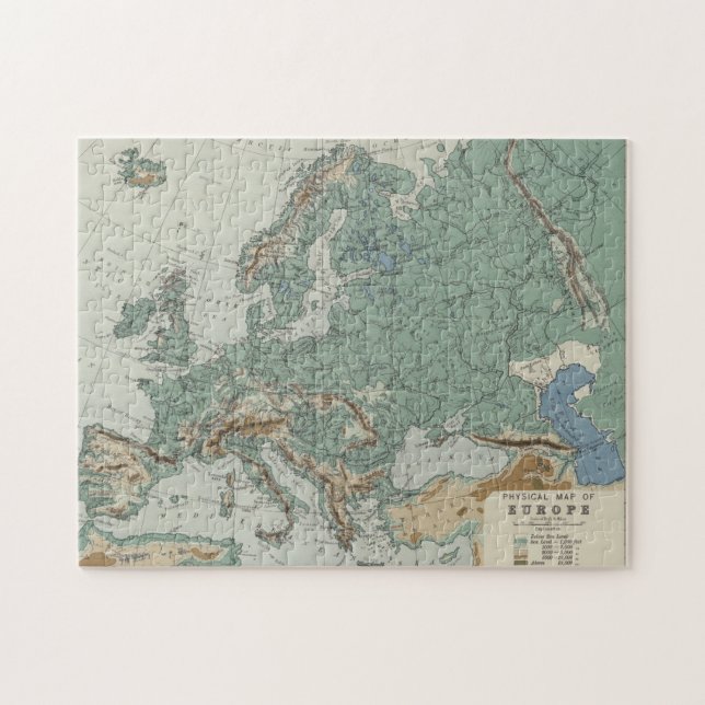 Puzzle Mapa físico de Europa (Horizontal)