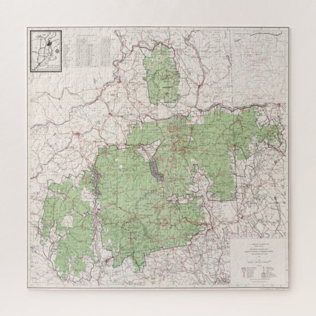 Puzzle Mapa forestal nacional de las Montañas Blancas Vin (Vertical)