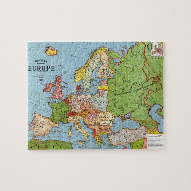 Puzzle Mapa general del siglo XX de la Vieja Europa (Horizontal)