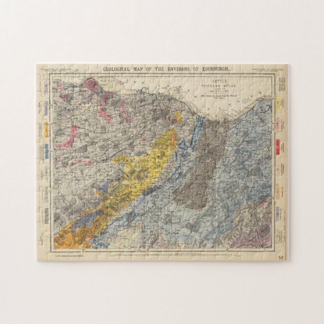 Puzzle Mapa geológico de época de Edimburgo, Escocia, 188
