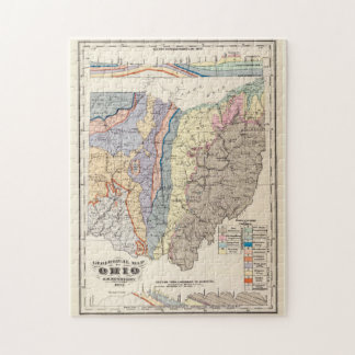 Puzzle Mapa geológico de época de Ohio (1872)