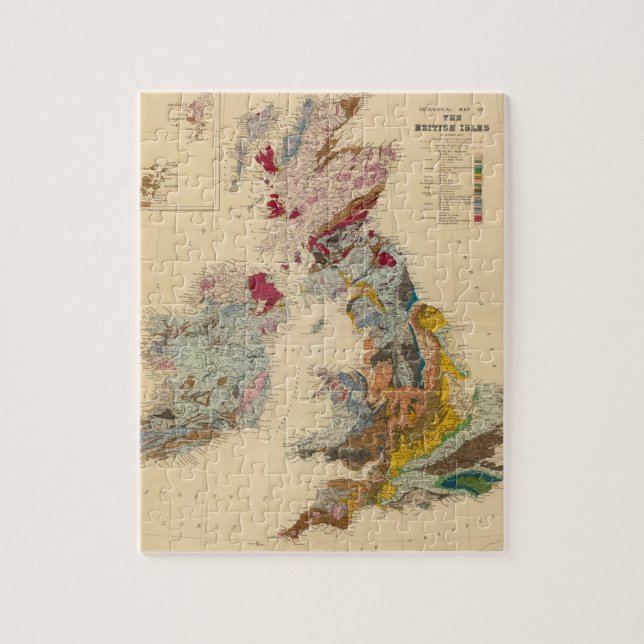 Puzzle Mapa geológico de las Islas Británicas (Vertical)