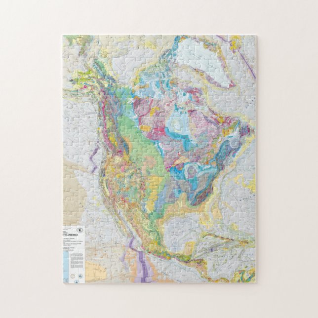 Puzzle Mapa Geológico De Los USGS En Norteamérica