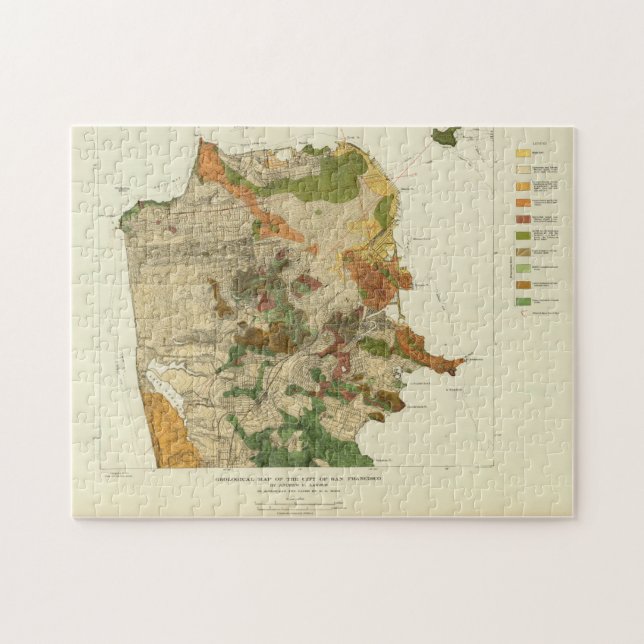 Puzzle Mapa geológico de San Francisco (1908) (Horizontal)