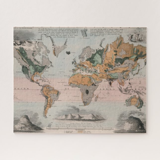 Puzzle Mapa geológico del mundo (Horizontal)