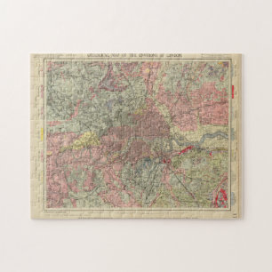 Puzzle Mapa geológico vintage de Londres (1883)