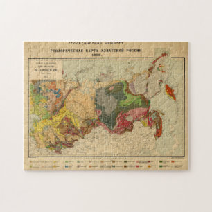 Puzzle Mapa geológico vintage de Rusia (1922)
