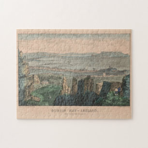 Puzzle Mapa gráfico de época de Dublin Bay Irlanda (190
