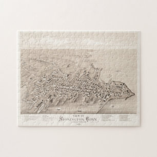 Puzzle Mapa gráfico de época de Stonington CT (1879)