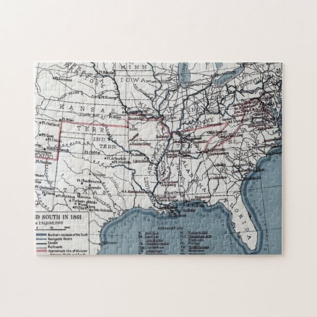 PUZZLE MAPA: GUERRA CIVIL, 1861 (Horizontal)