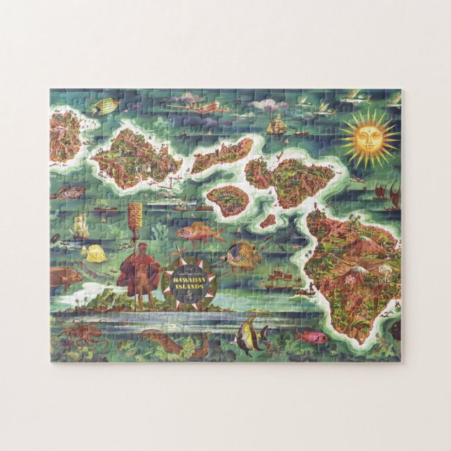 Puzzle Mapa histórico de antiguas islas de Hawái (Horizontal)